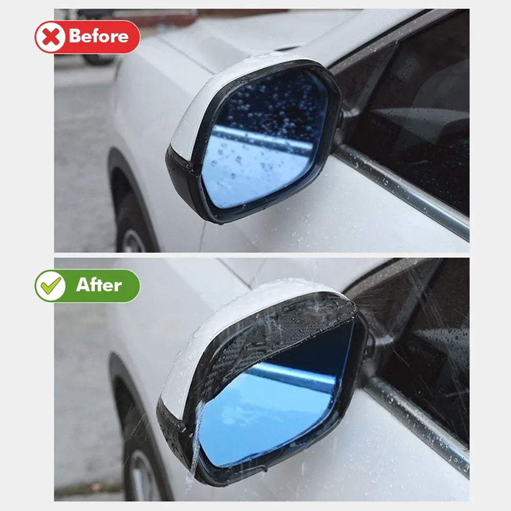 2PCS Carbon Fibre Rear-view Mirror Rain Eyebrow