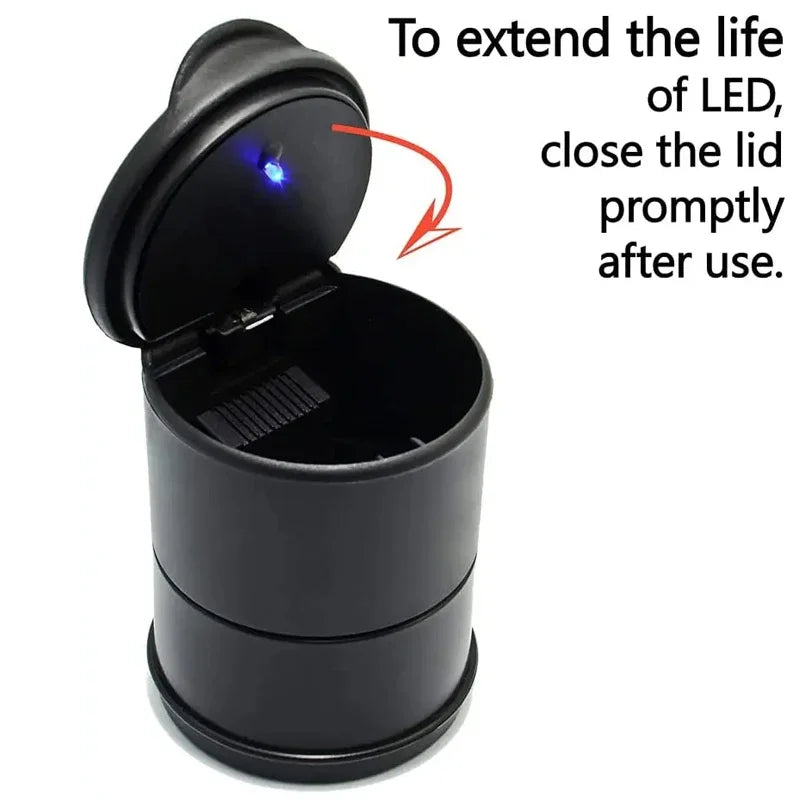 Car LED Ashtray Garbage Container