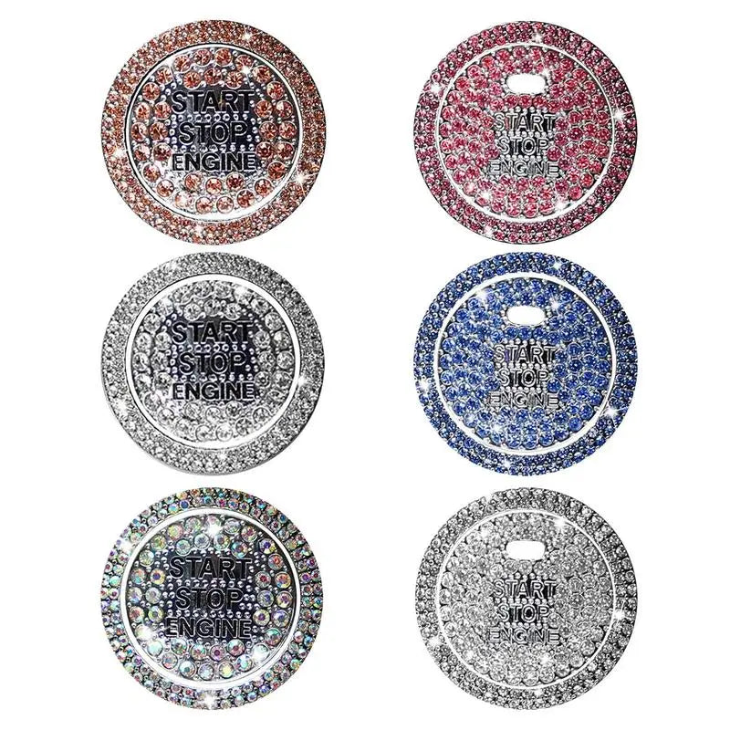Push Start Switch Button Decorative Rhinsetone Stickers
