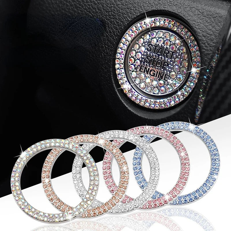Push Start Switch Button Decorative Rhinsetone Stickers