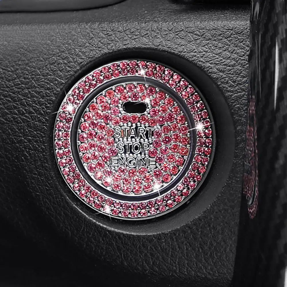 Push Start Switch Button Decorative Rhinsetone Stickers