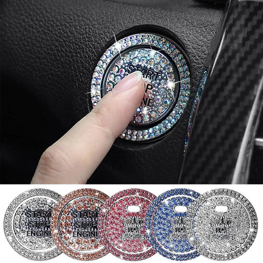 Push Start Switch Button Decorative Rhinsetone Stickers